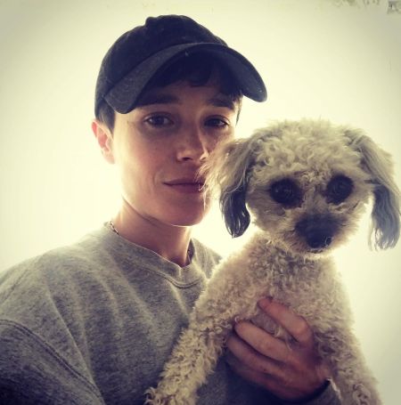 Elliot Page with her pet Mo.